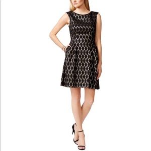 Vince Camuto Printed Metallic Cocktail Dress